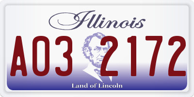 IL license plate A032172