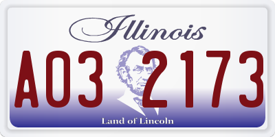 IL license plate A032173