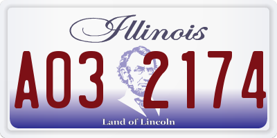 IL license plate A032174