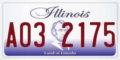 IL license plate A032175