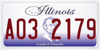 IL license plate A032179