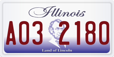 IL license plate A032180