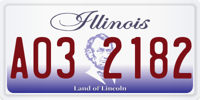 IL license plate A032182