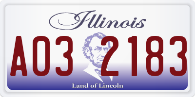 IL license plate A032183