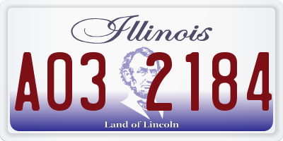 IL license plate A032184