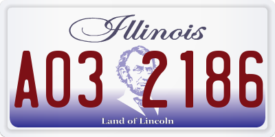 IL license plate A032186