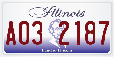 IL license plate A032187