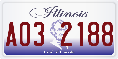 IL license plate A032188