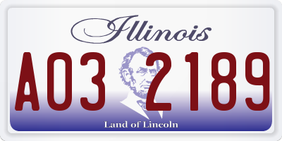 IL license plate A032189