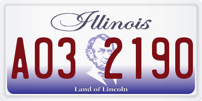 IL license plate A032190