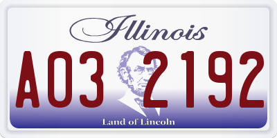 IL license plate A032192
