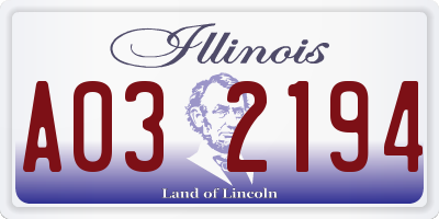 IL license plate A032194