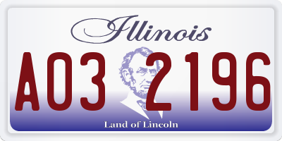 IL license plate A032196