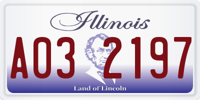 IL license plate A032197