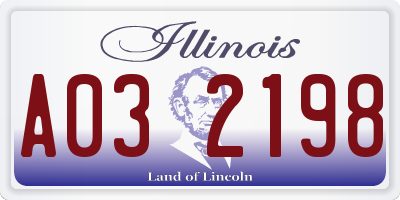 IL license plate A032198