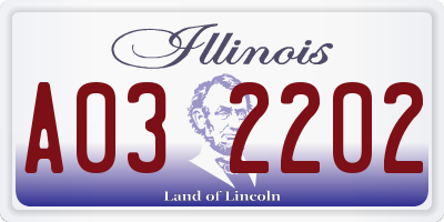 IL license plate A032202