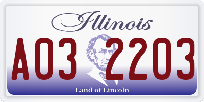 IL license plate A032203