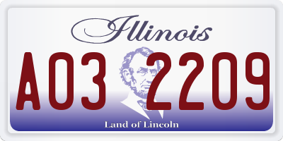 IL license plate A032209