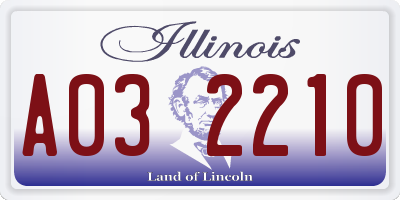 IL license plate A032210