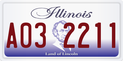IL license plate A032211