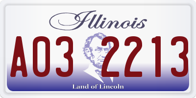 IL license plate A032213