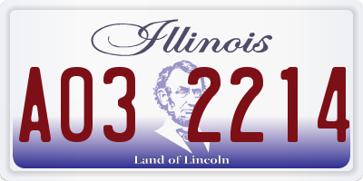 IL license plate A032214