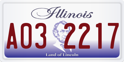 IL license plate A032217