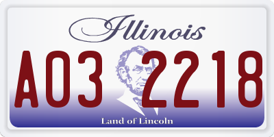 IL license plate A032218