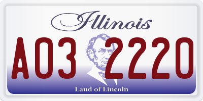 IL license plate A032220