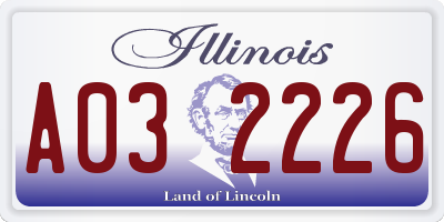 IL license plate A032226