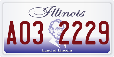 IL license plate A032229