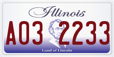 IL license plate A032233