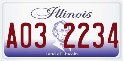 IL license plate A032234
