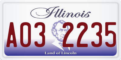 IL license plate A032235