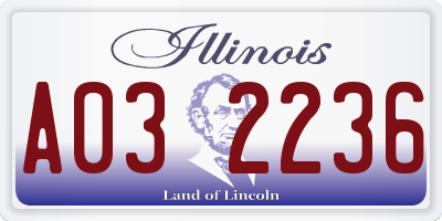 IL license plate A032236
