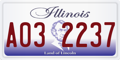 IL license plate A032237