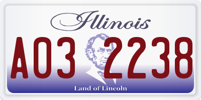 IL license plate A032238