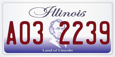 IL license plate A032239