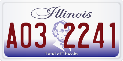 IL license plate A032241