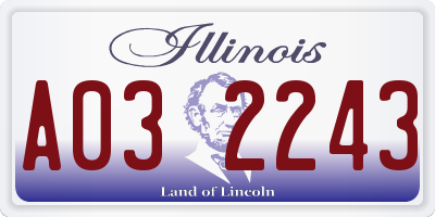 IL license plate A032243