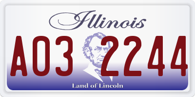 IL license plate A032244