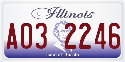 IL license plate A032246