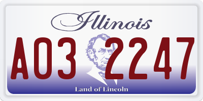 IL license plate A032247
