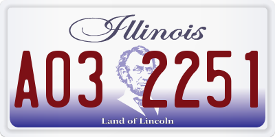 IL license plate A032251