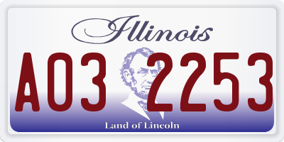 IL license plate A032253