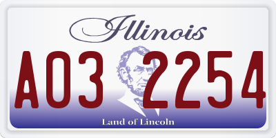 IL license plate A032254