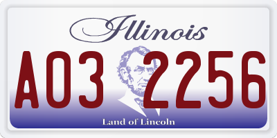 IL license plate A032256