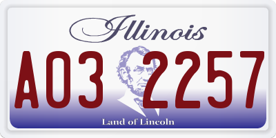 IL license plate A032257