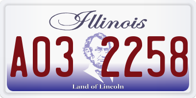 IL license plate A032258