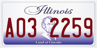 IL license plate A032259